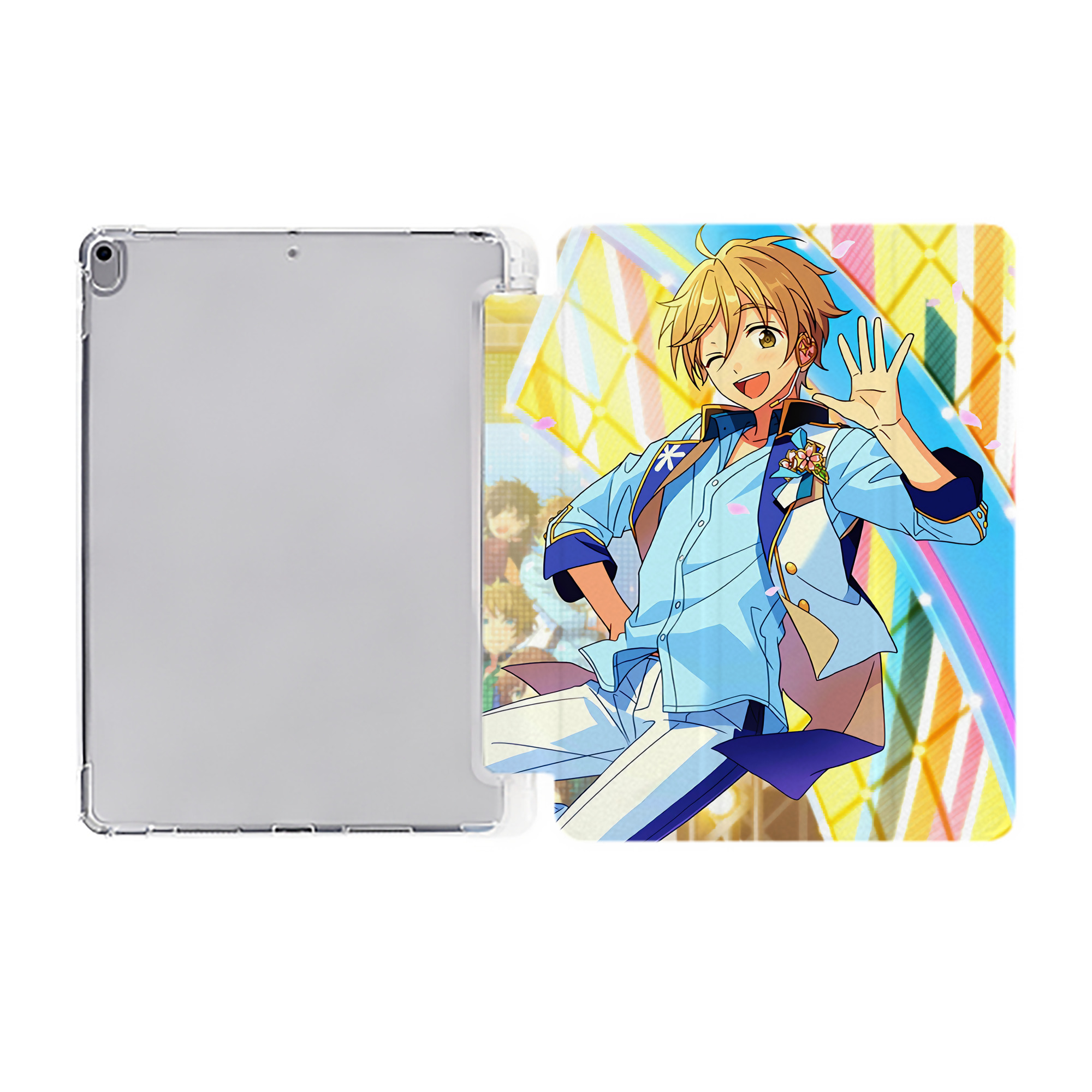 （画像用） あんさんぶるスターズ! Ensemble Stars IPad ケース ペン収納付き 三つ折りスタンド PUレザー×シリコン 対応機種9.5/10.5/10.9インチ
